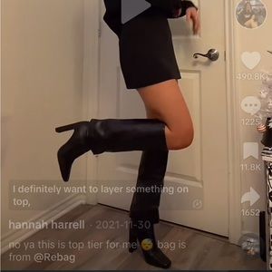 Black fold over boots